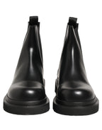 Black Chelsea Boots Leather Slip On Men Shoes