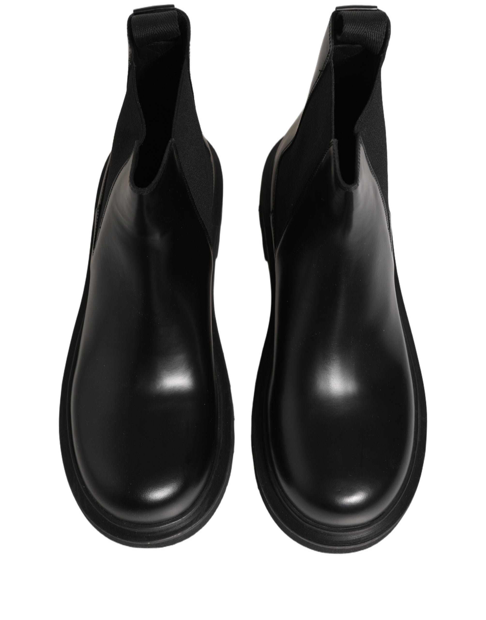 Black Chelsea Boots Leather Slip On Men Shoes