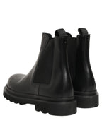 Black Chelsea Boots Leather Slip On Men Shoes