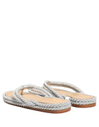 Silver Rope Slides Sandals Flip Flops Shoes