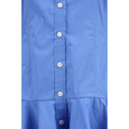 Blue Cotton Casual Dress