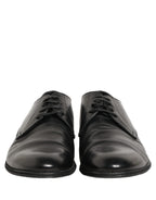 Black Leather Men Derby Dress Formal Shoes