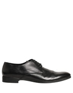 Black Leather Men Derby Dress Formal Shoes