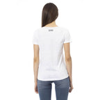 White Cotton Women T-Shirt