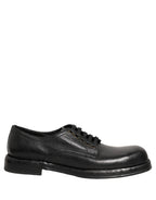 Black Leather Lace Up Derby Dress Men Shoes