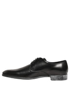 Dress Black Leather Lace Up Derby Men Shoes