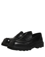 Black Calfskin Leather Men Dress Loafer Shoes