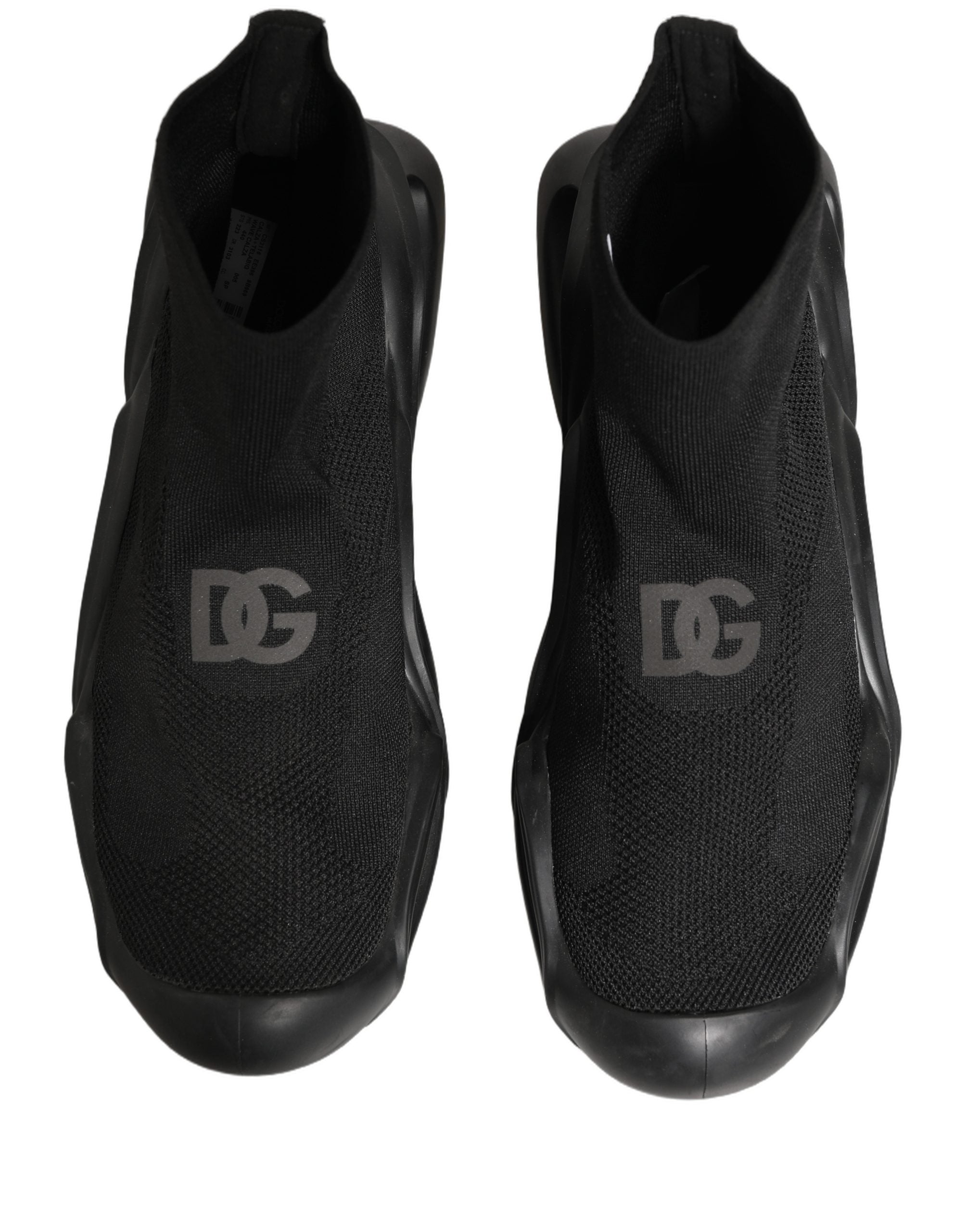 Black Slip On Wave Socks Men Sneakers Shoes