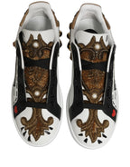 White Gold Studded Portofino Sneakers Shoes