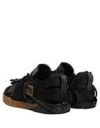 Black Leather Low Trainers Men Sneakers Shoes