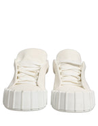 White Leather Low Top Lace Up Sneakers Shoes