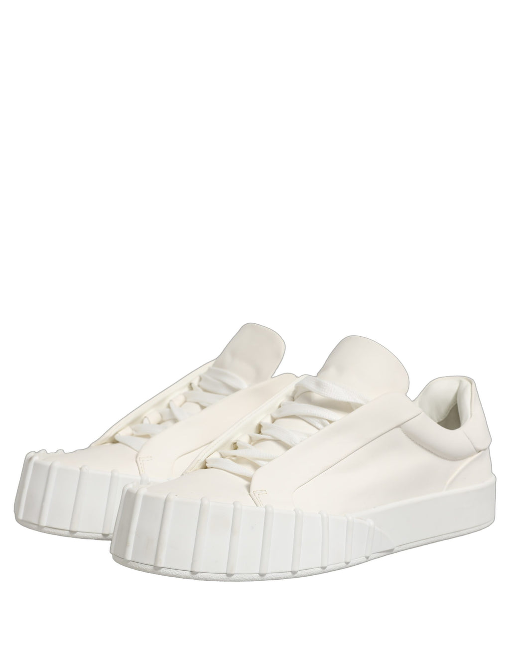 White Leather Low Top Lace Up Sneakers Shoes