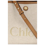 Beige Fabric Handbag