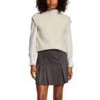 Beige Polyester Sleeveles Sweater