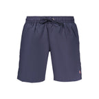 Blue Polyamide Men's Swim Boxer