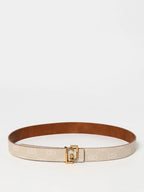 Beige Leather Regular Belt