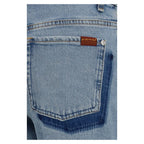 Blue Cotton Straight-Leg Jeans
