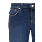 Blue Cotton Flared Jeans