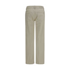 Beige Cotton Straight-Leg Jeans