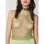 Yellow Polyester Tank Tops