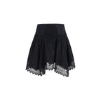 Black Cotton Mini Skirt