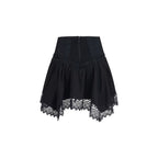 Black Cotton Mini Skirt