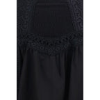 Black Cotton Mini Skirt
