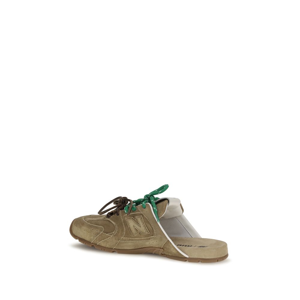 Beige Calf Leather Bos Taurus Athletic Sneakers