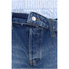 Blue Cotton Bermuda Shorts