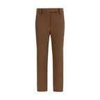 Brown Elastane Casual Pants