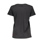 Black Cotton Women T-Shirt