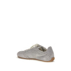 Gray Calf Leather Bos Taurus Low Top Sneakers