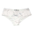 White Silk Stretch Mid Waist Brief Panty Underwear