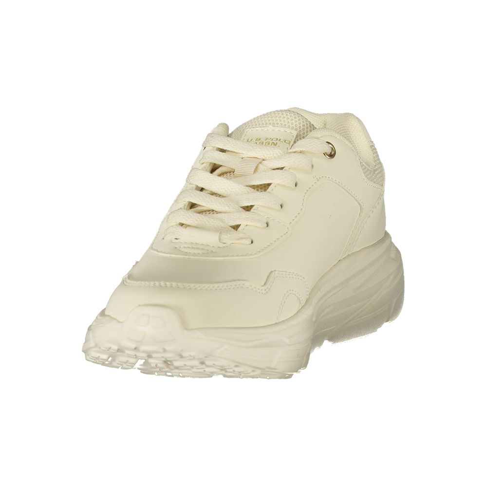 White Polyurethane Women's Sneaker