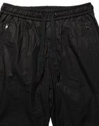 Black Cotton Mid Waist Jogger Sweatpants Pants