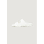 White Plastic Flat Sandals