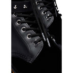 Black Leather Lace-Up Boots