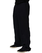Black Linen Straight Leg Dress Trouser Pants