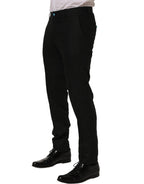 Black Linen Skinny Leg Dress Trouser Pants