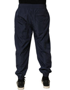 Dark Blue Polyester Jogger Sweatpants Pants