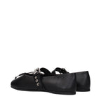 Black Leather Ballet Flats