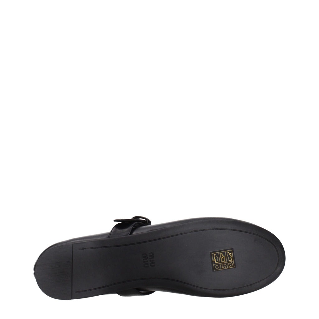 Black Leather Ballet Flats