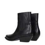 Black Leather Ankle Boots