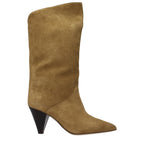 Brown Leather High Heel Boots