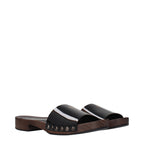 Black Leather Slippers