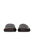 Black Leather Slippers