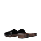 Black Leather Slippers