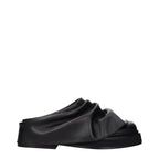 Black Leather Slippers