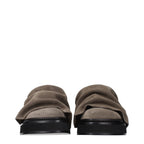 Gray Leather Slippers