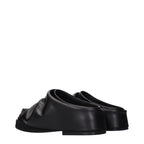 Black Leather Slippers
